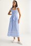 Women's Blue and White Striped Gipeli Midi Dress with Chest Detail, Tie-Strap Design, and Pocket Detail 35510 60286177. - 4