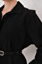 Modal Woven Shirt with Hidden Placket and Waist Belt - 7
