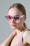 Women's Gradient Glass Colored Body White Handle Sunglasses - 5