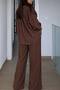 Women's Striped Casual Shirt and Pants Set - 2