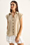 Women's Camel 100% Cotton Gingham Patterned Summer Shirt 20218 60286175 - 5