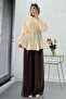 Premium Design Skirt Flounced Voile Tunic - Cream - 8