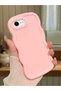 Simple Pink Silicone Phone Case Compatible with iPhone Se 2020 Shock Resistant - 2