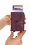 Women's Leather Rfid Protective Aluminum Automatic Mechanism Card Holder and Wallet - 3