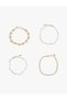 Set of 4 Pearl Bead Detailed Bracelets