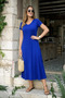 Women's V-Neck Short Sleeve Slit Viscose Blouse