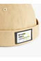 Cotton Label Detailed Visorless Hat - 4