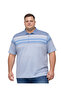 Men's Large Size Melange Ice Blue Polo Collar Short Sleeve Gradient T-Shirt 3Xl-4Xl-5Xl-6Xl