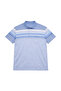 Men's Large Size Melange Ice Blue Polo Collar Short Sleeve Gradient T-Shirt 3Xl-4Xl-5Xl-6Xl - 5