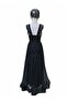 Silvery Belted Travel-Length Evening Dress - 3