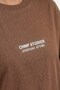 Women's Oversize T-Shirt Chmp Studios Printed Brown – Crew Neck, 100% Cotton Compact Single Jersey 24/ - 6