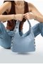 Women's chic beige handbag with buckle detail - can be carried by hand or over the shoulder. - 2