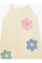 Floral Appliqued Square Neck Strap Knitwear Gilet Dress - 5