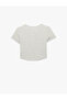 Short Sleeve Crew Neck Slim Fit Modal Crop Sports T-Shirt - 4