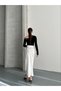 Satin Lace Slit High Waist Midi Skirt - 3
