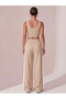 2-Piece Women's Baggy Relaxed Fit White Striped Loose Sweatpants - 3