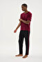 New Season Modal-Cotton Men's Crew Neck Side Stripe Detailed Pajama Set - 6