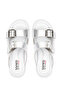 Children's Genuine Leather Gray Flat Slippers - 5