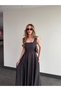 Brown Polka Dot Queen Dress with Bow at the Waist - 5107 - 4