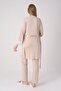 Maternity Pajama Dressing Gown Set Lace Ruffled Buttoned Breastfeeding Cotton 3-Piece Maternity Set - 5