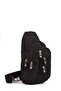 Women's Crinkle Fabric Crossbody and Shoulder Bag with Headphone Jack - Black - 3
