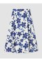 Floral A-Line Skirt with Zipper at the Waist - 5