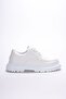 Lace-Up Moccasin Shoes White - 3