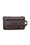 Faux Leather Slim Portfolio Handbag Brown 12.5X21.5 cm 1 Piece with Wrist Strap - 5