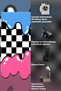 Sdt Pop-Art Checkered Black & Pink Chess Woven Base Decorative Carpet Sdt689 - 6