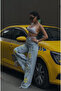 Premium Floral Embroidered High Waist Wide Leg Jean Pants - 4