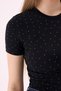 Crep Women's Stoned Short Sleeve t Shirt Slim Fit Viscose Ribbed Black - 3
