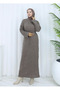 Knitted Detailed Waist-Tie Long Knitwear Dress