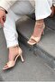 Arnel Nude Matte Leather Women's Heeled Sandals - 8