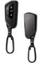 Volkswagen Rugged Armor Key Fob Case with Carabiner for Golf Tiguan Atlas ID4 Skoda Seat - Black