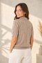 Women's Dark Beige Polo Collar Knitwear Blouse Cotton Viscose Blend Soft Textured Daily Comfortable Cut - 5