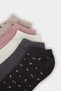 F5633Axkr1 Multicolored Women's 5-Piece Cotton Booties Socks - 7