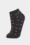 F5633Axkr1 Multicolored Women's 5-Piece Cotton Booties Socks - 2