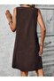 Women's Strappy Round Neck Front Pleated Short Aerobin Dress - 3