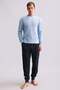 Egyptian Men's Cotton Long Sleeve Pajama Set Blue - 3
