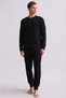 Egyptian Men's Cotton Long Sleeve Pajama Set Black - 2