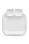 White Square Melamine 3 Portion Serving Plate 24 cm