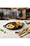 Black Oval Melamine Serving Plate with Handle 9 inch Stylish Serving Dish for Snacks Appet - 2