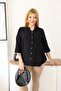 Plus Size Lace Linen Shirt with Collar and Ruffles - 2