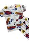 Boys Cotton Thin Fabric White Color Race Car Patterned Short Sleeve Shorts Summer Pajama Set - 4