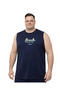 Men's Large Size Navy Blue Zero Sleeve Fresh T-Shirt 3Xl-4Xl-5Xl-6Xl