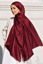 Satin Textured Janjanlı Evening Dress Shawl Claret Red 102