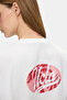 Mariluz White Crew Neck Printed 100% Cotton Loose Fit Women's Tshirt - 4