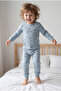 Unisex Girls' and Boys' Pajama Set, 100% Cotton, Ribbed, Soft Textured, Patterned, Long Sleeve, Ages 1-5