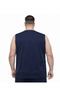Men's Large Size Navy Blue Zero Sleeve Fresh T-Shirt 3Xl-4Xl-5Xl-6Xl - 2