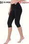 Premium Women's Plus Size Comfortable Fit High Waist Mesh Below Knee Capri Cotton Leggings - 3